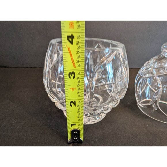 Set Of 2 Vintage Crystal Cut Glass Round Candle Holders 3.5" Tall Decorative - Picture 5 of 6